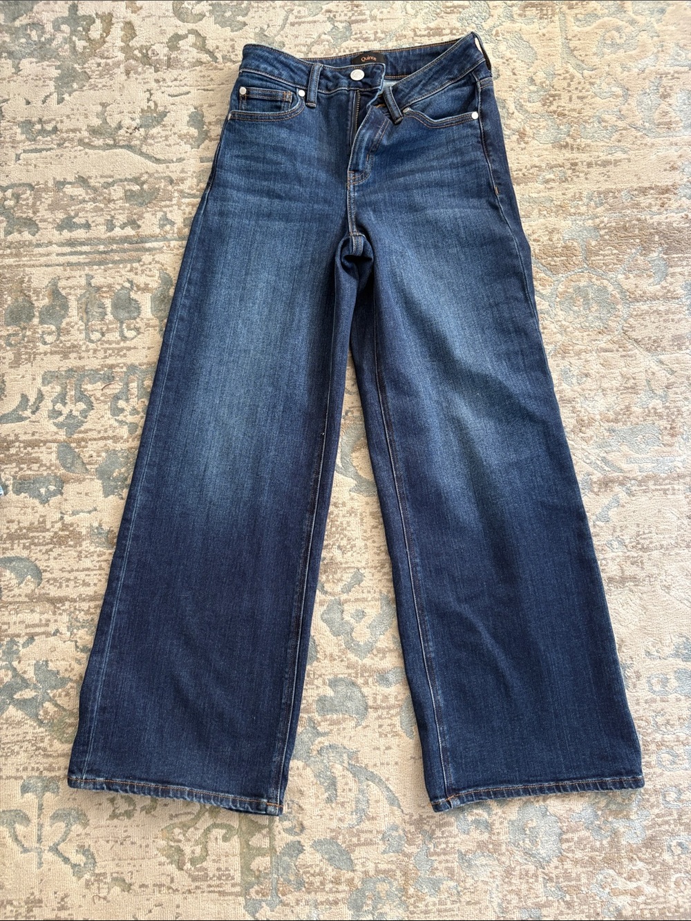 Quince Bella Stretch wide leg Women jeans 25/28 Midnight Blue NWOT